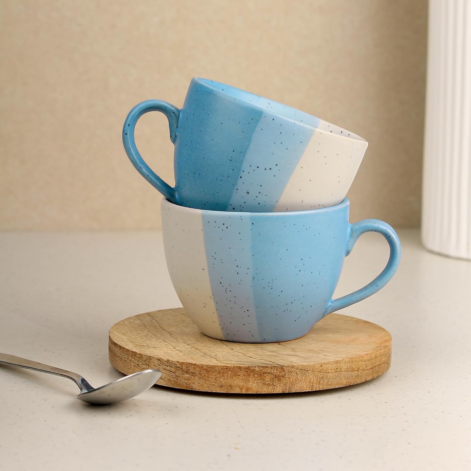 TT Blue Ceramic Cup Set of 2, 250ML